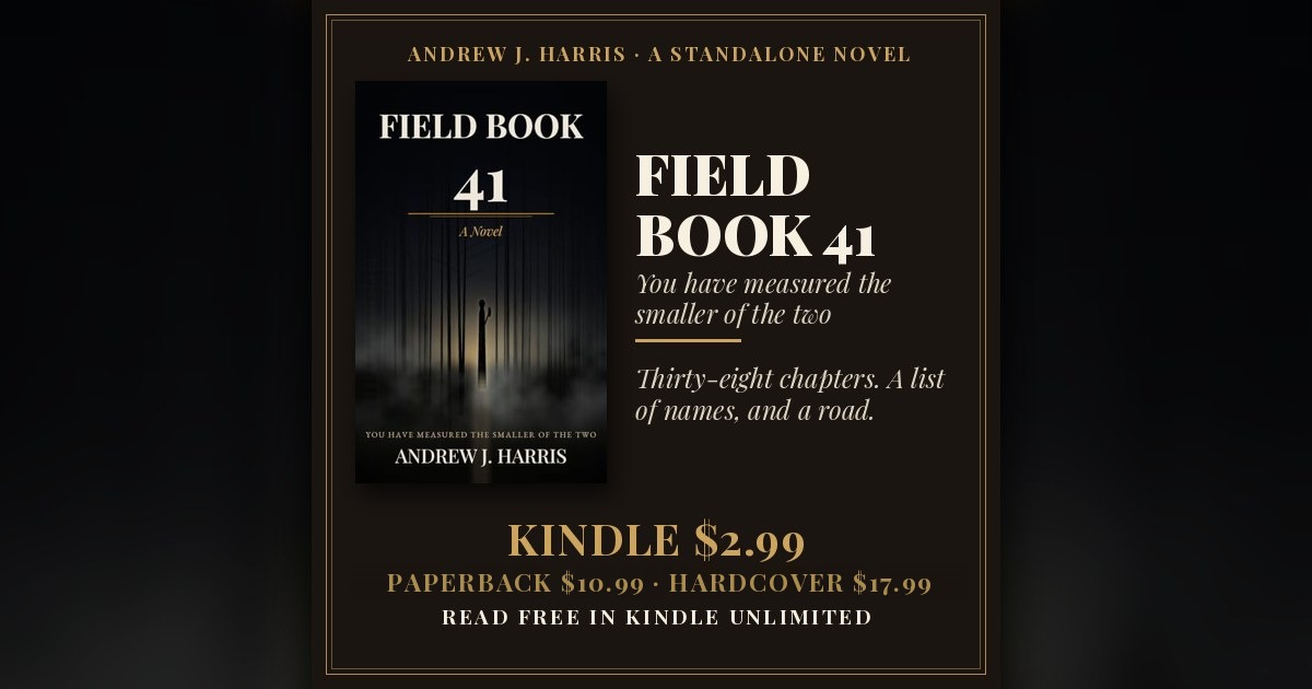 FIELD BOOK 41: You have measured the smaller of the two by Andrew J. Harris — book cover and prices