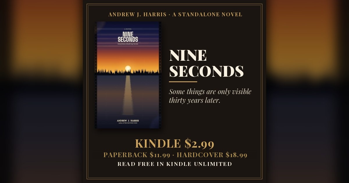 NINE SECONDS by Andrew J. Harris — book cover and prices
