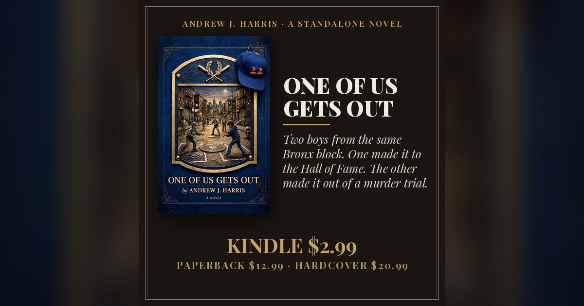 ONE OF US GETS OUT by Andrew J. Harris — book cover and prices