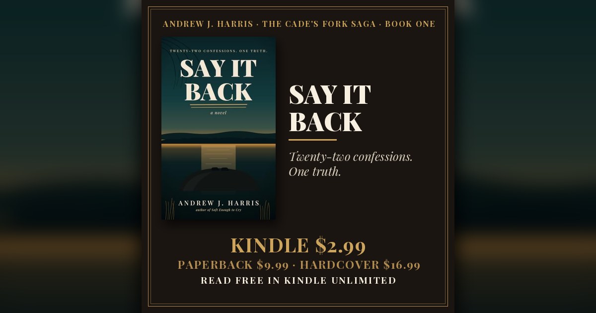 SAY IT BACK by Andrew J. Harris — book cover and prices