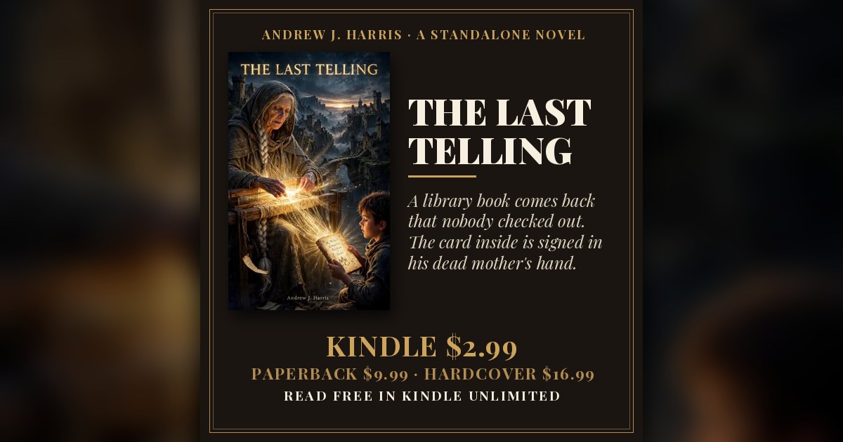 THE LAST TELLING by Andrew J. Harris — book cover and prices