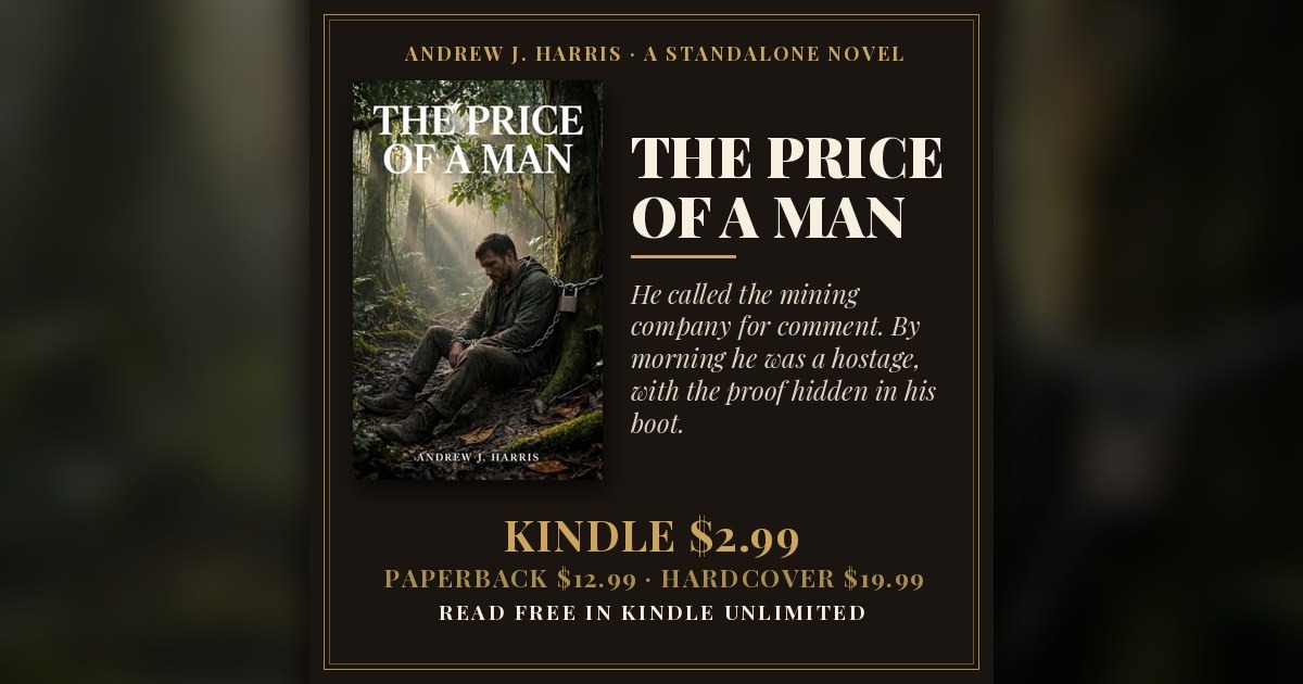 THE PRICE OF A MAN by Andrew J. Harris — book cover and prices