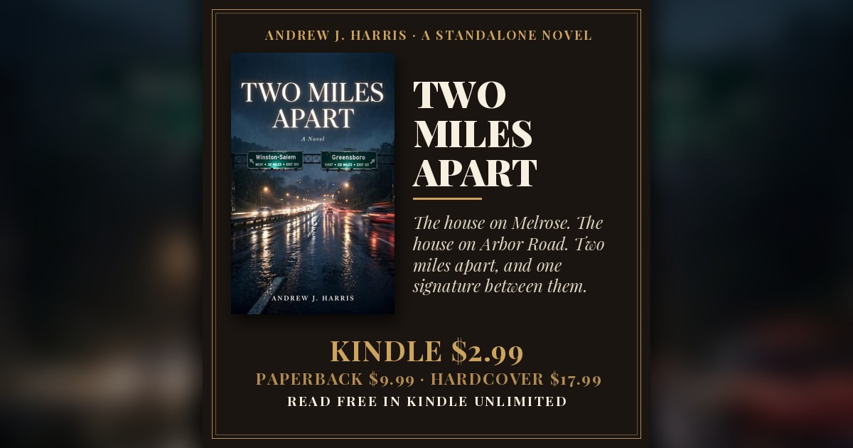 TWO MILES APART by Andrew J. Harris — book cover and prices